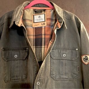 Mens Legendary Whitetails Journeyman Rugged Shirt Jacket Size L Color Tobacco